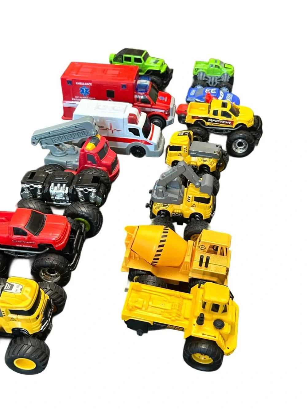 Lot Of 15 Toy Trucks Construction Vehicles Collection Set Play Cars